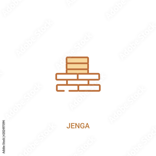 jenga concept 2 colored icon. simple line element illustration. outline brown jenga symbol. can be used for web and mobile ui/ux.