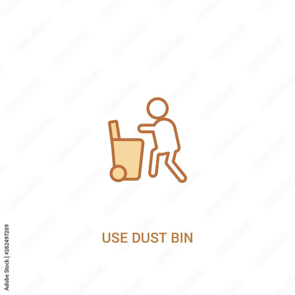 use dust bin concept 2 colored icon. simple line element illustration. outline brown use dust bin symbol. can be used for web and mobile ui/ux. use dust bin concept 2 colored icon. simple line element illustration. outline brown use dust bin symbol. can be used for web and mobile ui/ux.