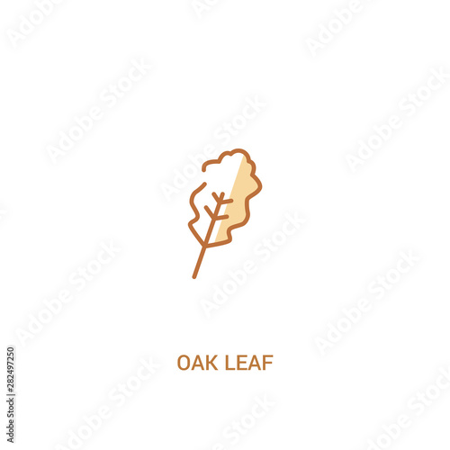 oak leaf concept 2 colored icon. simple line element illustration. outline brown oak leaf symbol. can be used for web and mobile ui/ux.