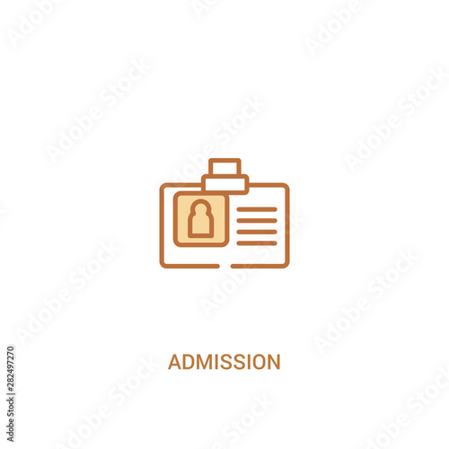 admission concept 2 colored icon. simple line element illustration. outline brown admission symbol. can be used for web and mobile ui/ux.