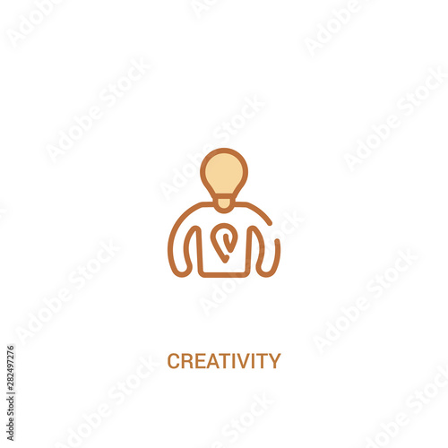 creativity concept 2 colored icon. simple line element illustration. outline brown creativity symbol. can be used for web and mobile ui/ux.