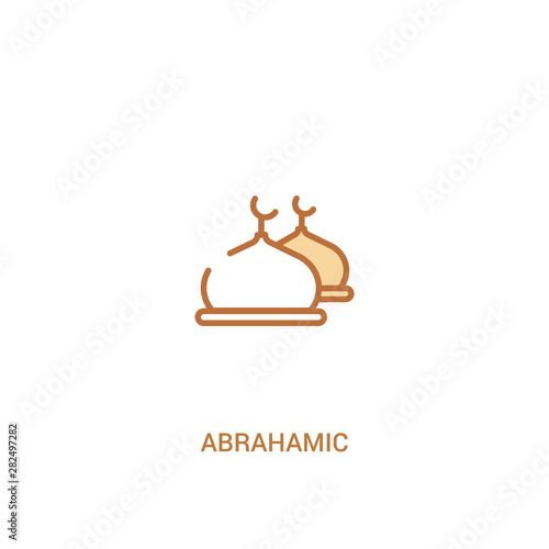 abrahamic concept 2 colored icon. simple line element illustration. outline brown abrahamic symbol. can be used for web and mobile ui/ux.