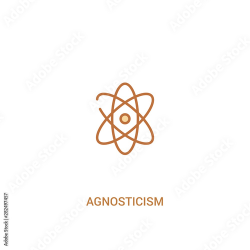 agnosticism concept 2 colored icon. simple line element illustration. outline brown agnosticism symbol. can be used for web and mobile ui/ux.