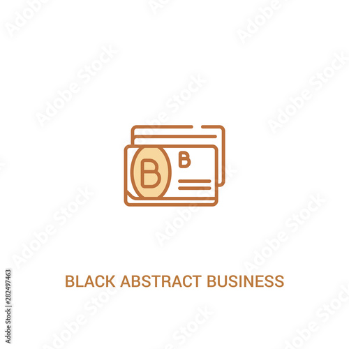 black abstract business card concept 2 colored icon. simple line element illustration. outline brown black abstract business card symbol. can be used for web and mobile ui/ux.