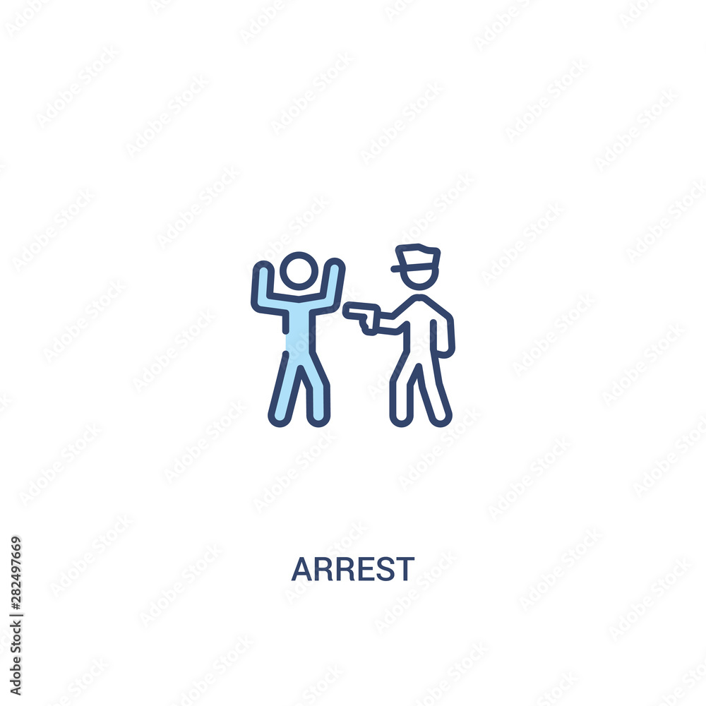 arrest concept 2 colored icon. simple line element illustration. outline blue arrest symbol. can be used for web and mobile ui/ux. arrest concept 2 colored icon. simple line element illustration. outline blue arrest symbol. can be used for web and mobile ui/ux.