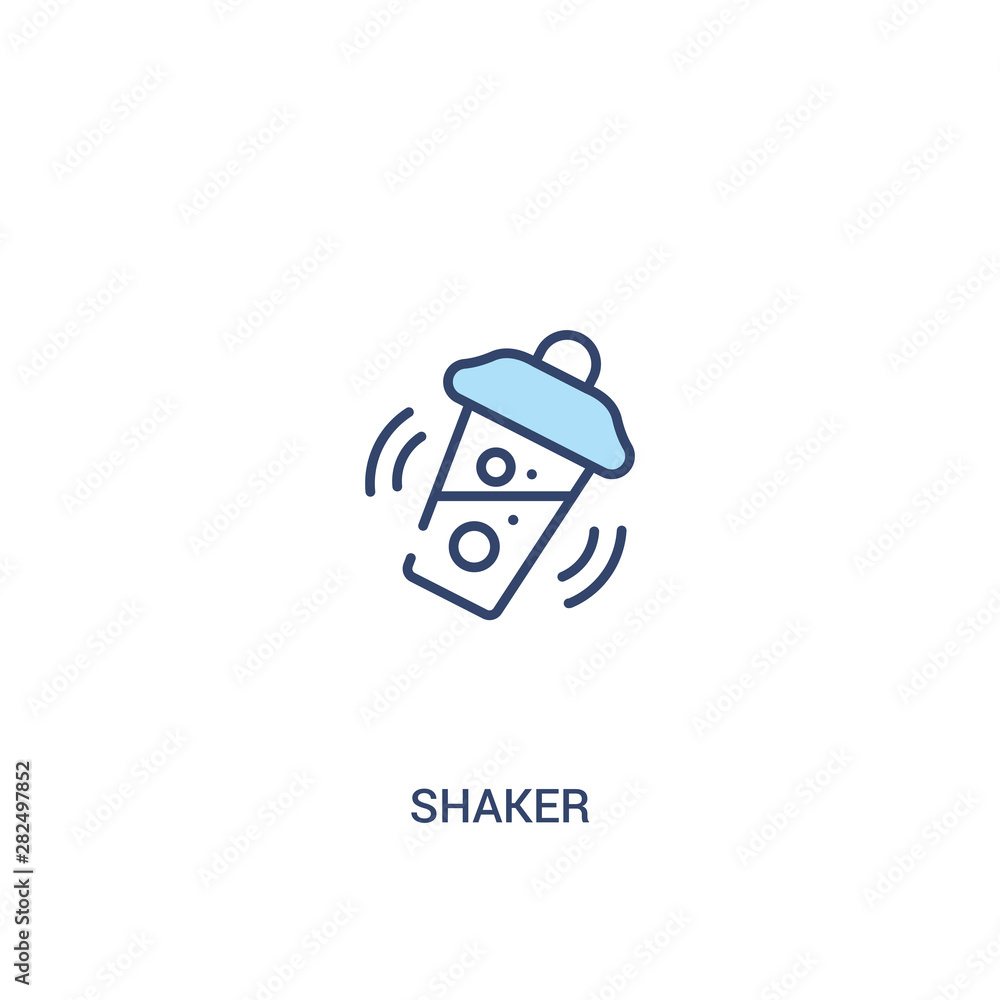 shaker concept 2 colored icon. simple line element illustration. outline blue shaker symbol. can be used for web and mobile ui/ux.