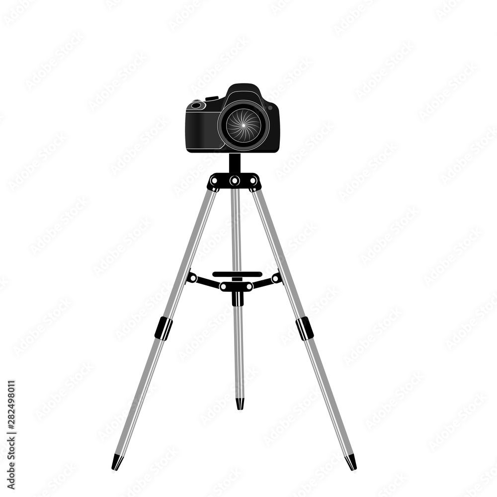 Camera on a tripod. Photo camera. Vector illustration Camera on a tripod. Photo camera. Vector illustration