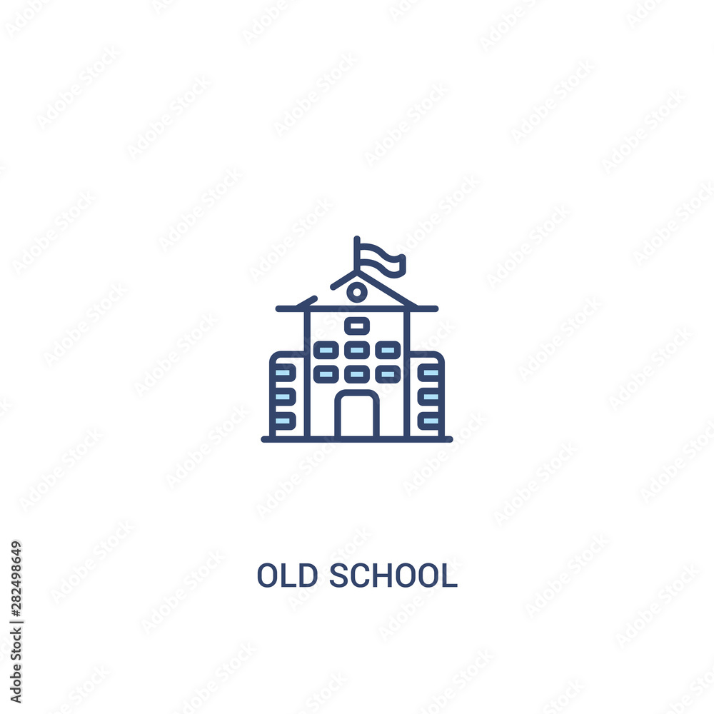 old school concept 2 colored icon. simple line element illustration. outline blue old school symbol. can be used for web and mobile ui/ux. old school concept 2 colored icon. simple line element illustration. outline blue old school symbol. can be used for web and mobile ui/ux.