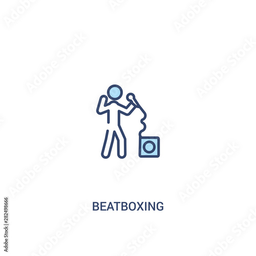 beatboxing concept 2 colored icon. simple line element illustration. outline blue beatboxing symbol. can be used for web and mobile ui/ux.
