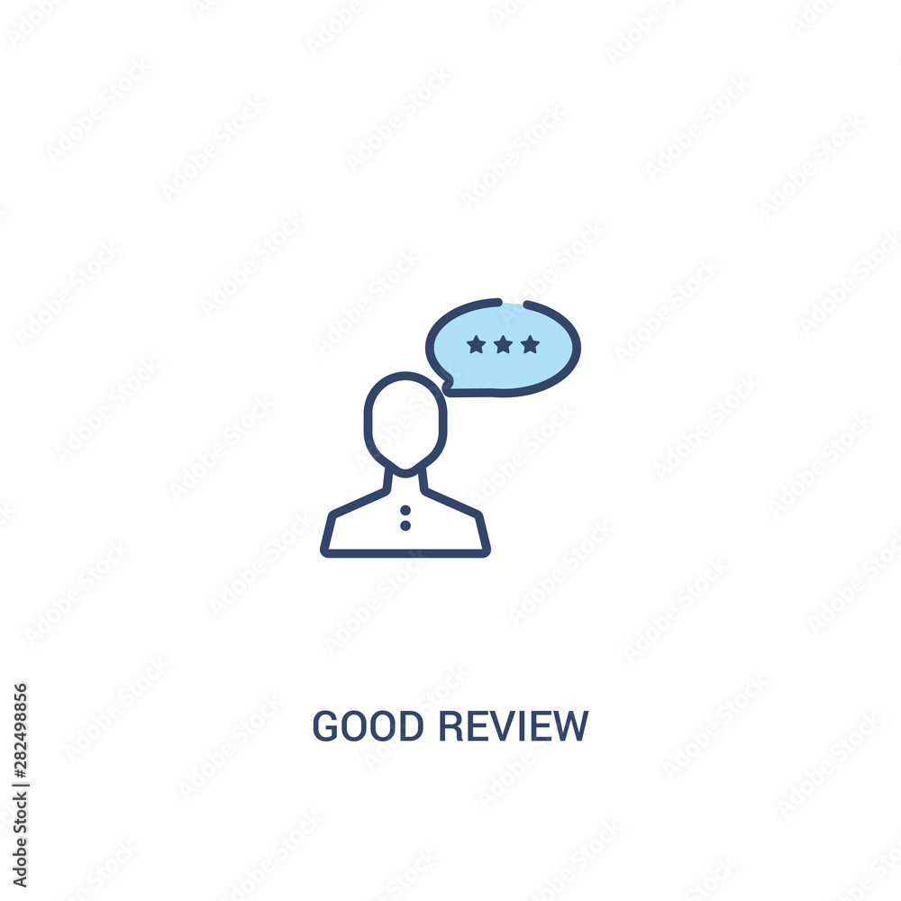 Fototapeta premium good review concept 2 colored icon. simple line element illustration. outline blue good review symbol. can be used for web and mobile ui/ux.