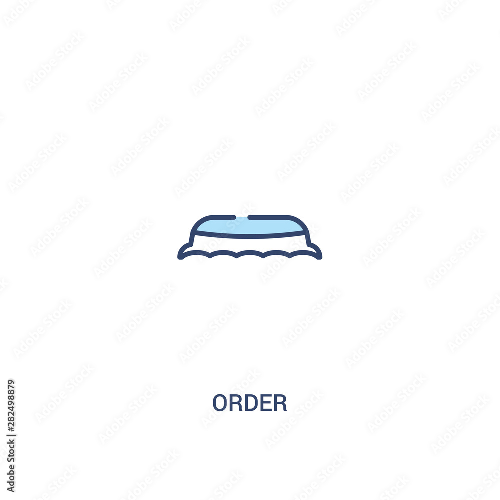 order concept 2 colored icon. simple line element illustration. outline blue order symbol. can be used for web and mobile ui/ux.