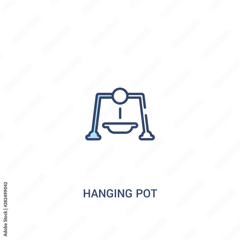 hanging pot concept 2 colored icon. simple line element illustration. outline blue hanging pot symbol. can be used for web and mobile ui/ux. hanging pot concept 2 colored icon. simple line element illustration. outline blue hanging pot symbol. can be used for web and mobile ui/ux.
