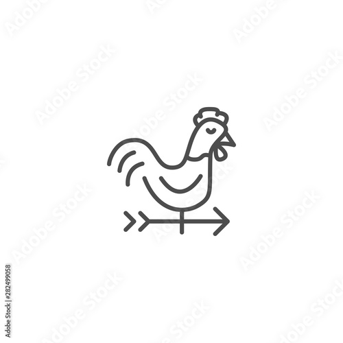chicken wind vane icon vector illustration
