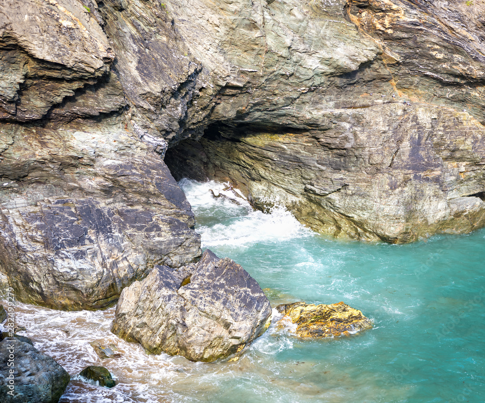 Merlin's cave at Tintagel island