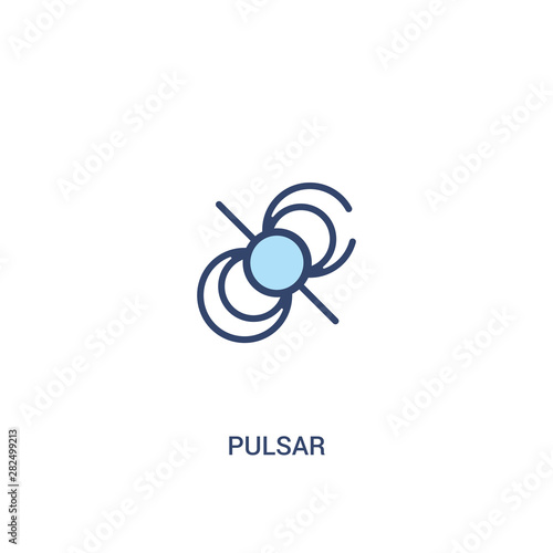 pulsar concept 2 colored icon. simple line element illustration. outline blue pulsar symbol. can be used for web and mobile ui/ux.