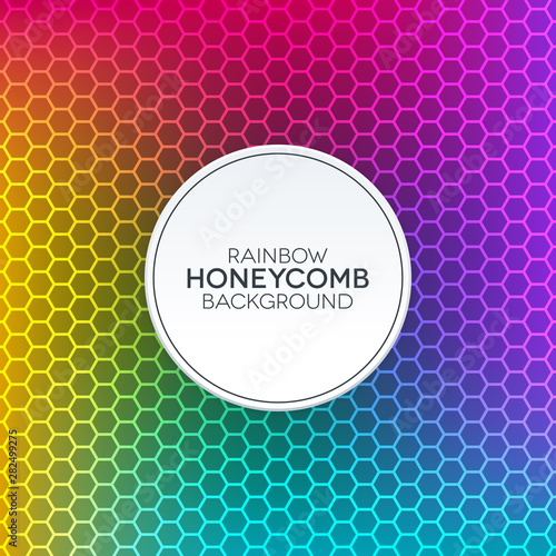 Rainbow gradient background with honeycomb texture