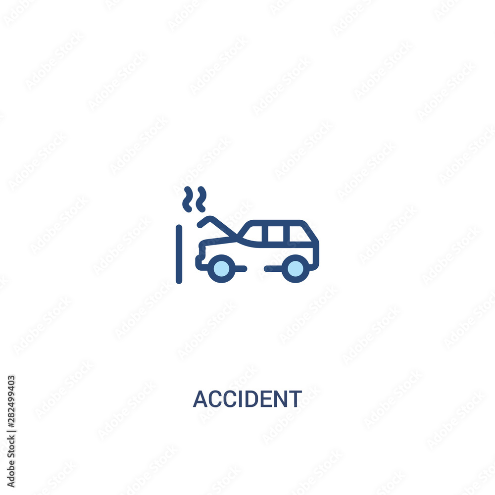 accident concept 2 colored icon. simple line element illustration. outline blue accident symbol. can be used for web and mobile ui/ux.