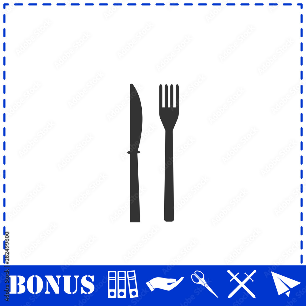 Fork knife icon flat Fork knife icon flat