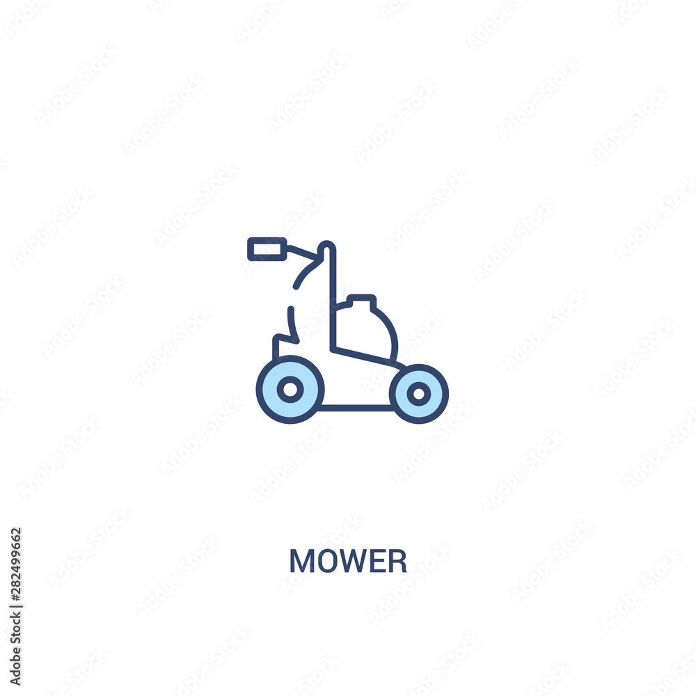 mower concept 2 colored icon. simple line element illustration. outline blue mower symbol. can be used for web and mobile ui/ux. mower concept 2 colored icon. simple line element illustration. outline blue mower symbol. can be used for web and mobile ui/ux.