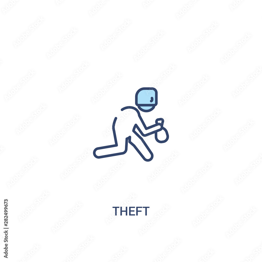 theft concept 2 colored icon. simple line element illustration. outline blue theft symbol. can be used for web and mobile ui/ux. theft concept 2 colored icon. simple line element illustration. outline blue theft symbol. can be used for web and mobile ui/ux.