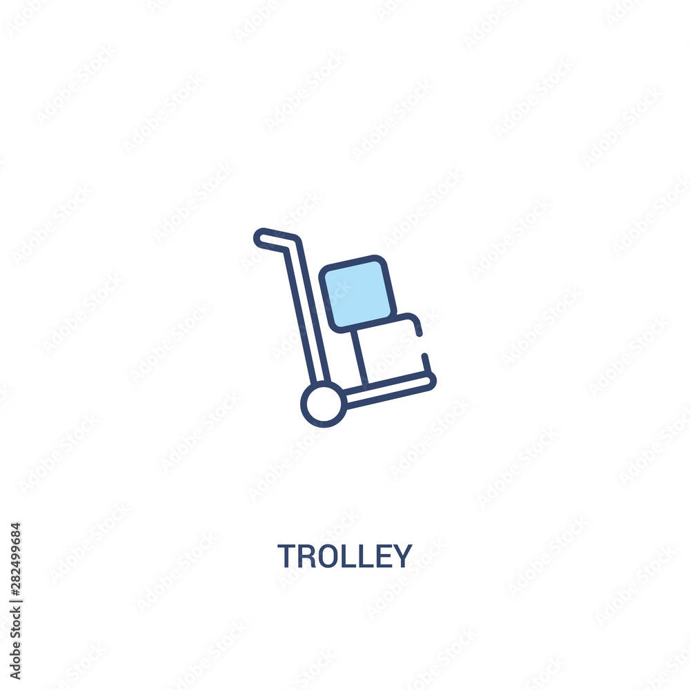 trolley concept 2 colored icon. simple line element illustration. outline blue trolley symbol. can be used for web and mobile ui/ux. trolley concept 2 colored icon. simple line element illustration. outline blue trolley symbol. can be used for web and mobile ui/ux.