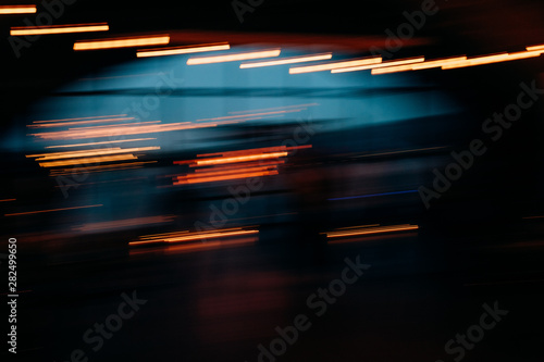 background blur street lights and garlands