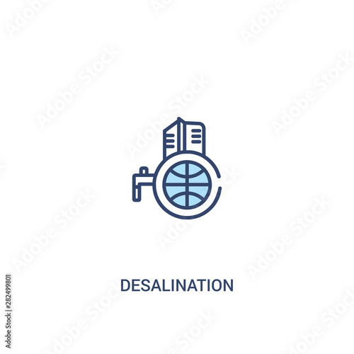 desalination concept 2 colored icon. simple line element illustration. outline blue desalination symbol. can be used for web and mobile ui/ux.