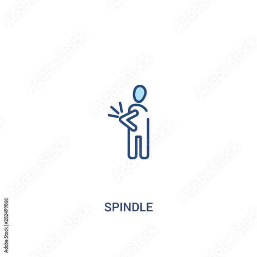 spindle concept 2 colored icon. simple line element illustration. outline blue spindle symbol. can be used for web and mobile ui/ux.