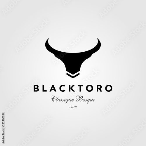 vintage back toro bull logo vector designs