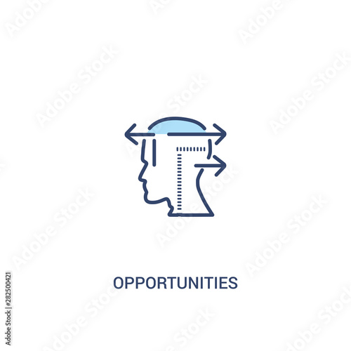opportunities concept 2 colored icon. simple line element illustration. outline blue opportunities symbol. can be used for web and mobile ui/ux.