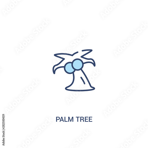 palm tree concept 2 colored icon. simple line element illustration. outline blue palm tree symbol. can be used for web and mobile ui/ux.
