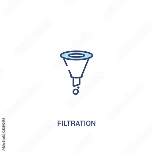 filtration concept 2 colored icon. simple line element illustration. outline blue filtration symbol. can be used for web and mobile ui/ux.