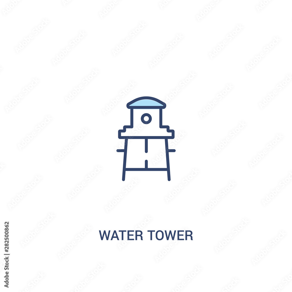 water tower concept 2 colored icon. simple line element illustration. outline blue water tower symbol. can be used for web and mobile ui/ux.