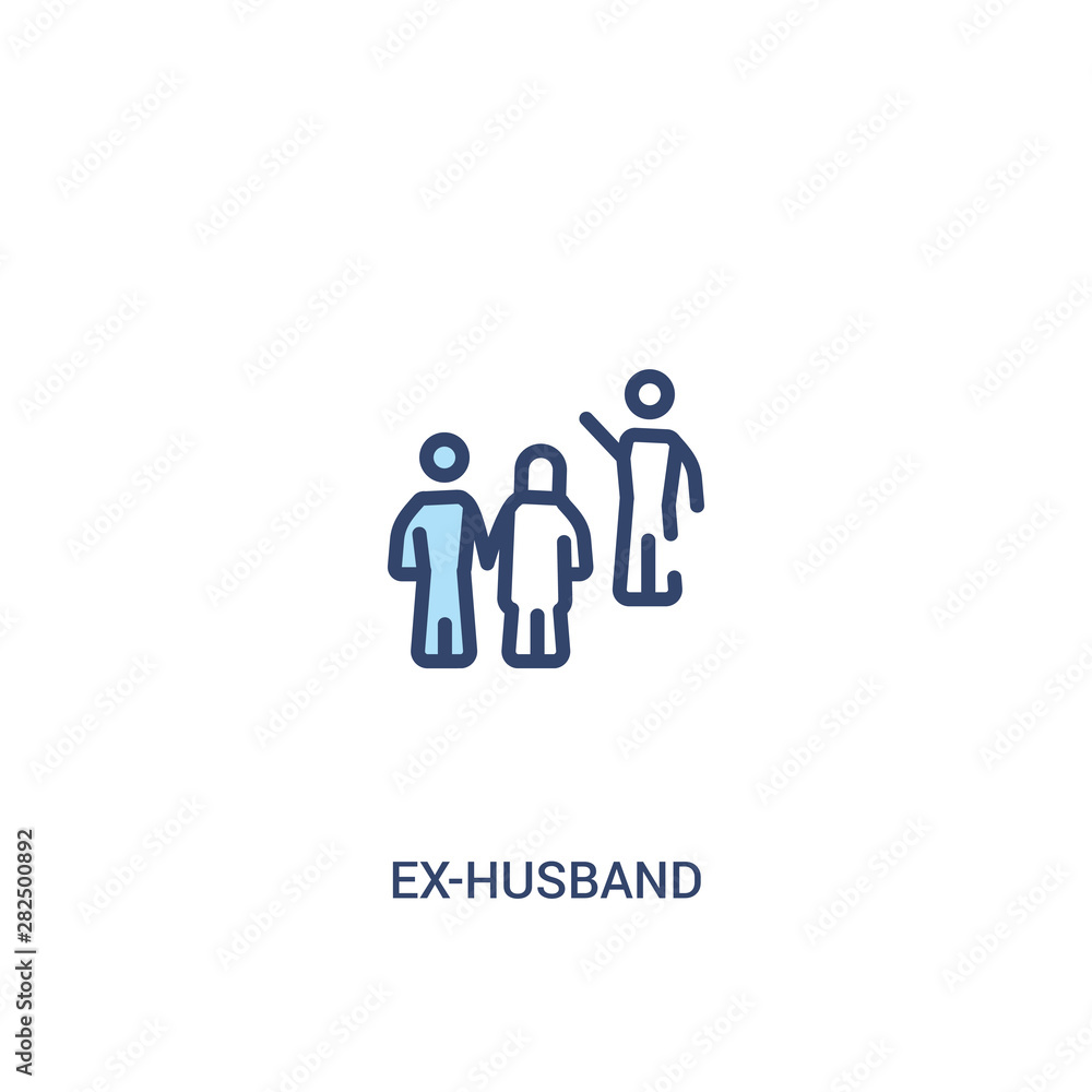 ex-husband concept 2 colored icon. simple line element illustration. outline blue ex-husband symbol. can be used for web and mobile ui/ux. ex-husband concept 2 colored icon. simple line element illustration. outline blue ex-husband symbol. can be used for web and mobile ui/ux.