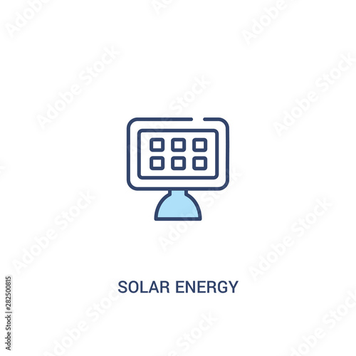 solar energy concept 2 colored icon. simple line element illustration. outline blue solar energy symbol. can be used for web and mobile ui/ux.