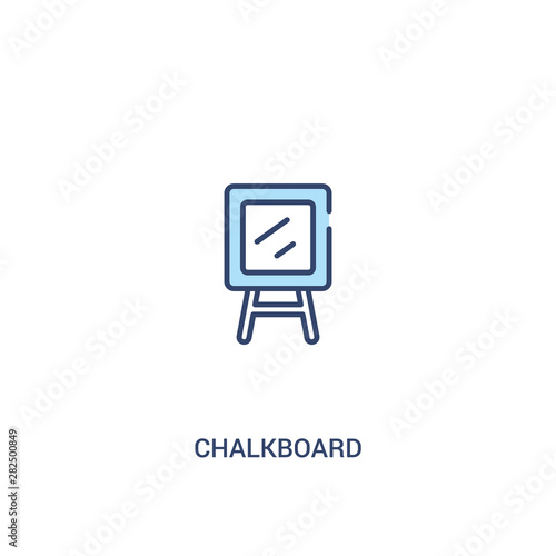 chalkboard concept 2 colored icon. simple line element illustration. outline blue chalkboard symbol. can be used for web and mobile ui/ux.