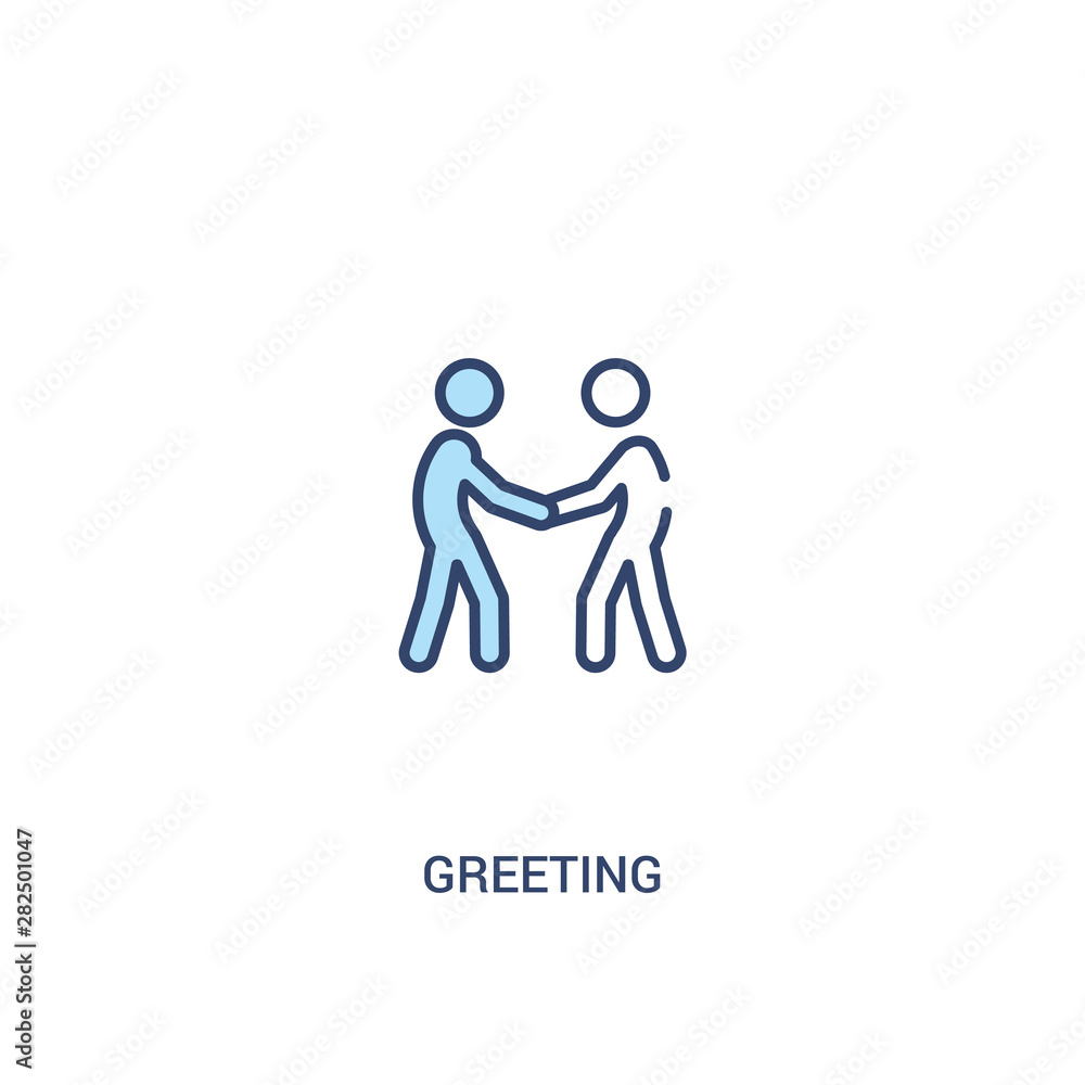 greeting concept 2 colored icon. simple line element illustration. outline blue greeting symbol. can be used for web and mobile ui/ux. greeting concept 2 colored icon. simple line element illustration. outline blue greeting symbol. can be used for web and mobile ui/ux.