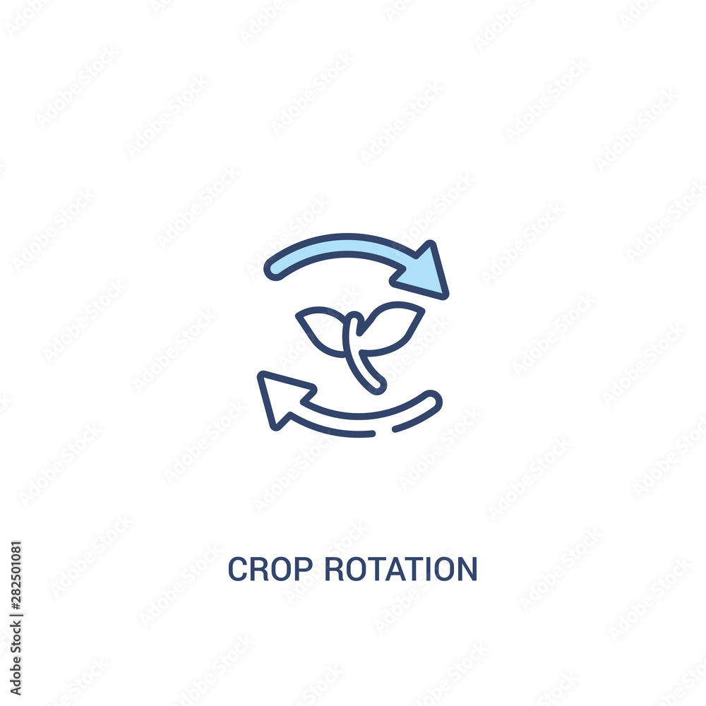 crop rotation concept 2 colored icon. simple line element illustration. outline blue crop rotation symbol. can be used for web and mobile ui/ux. crop rotation concept 2 colored icon. simple line element illustration. outline blue crop rotation symbol. can be used for web and mobile ui/ux.