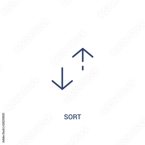 sort concept 2 colored icon. simple line element illustration. outline blue sort symbol. can be used for web and mobile ui/ux.