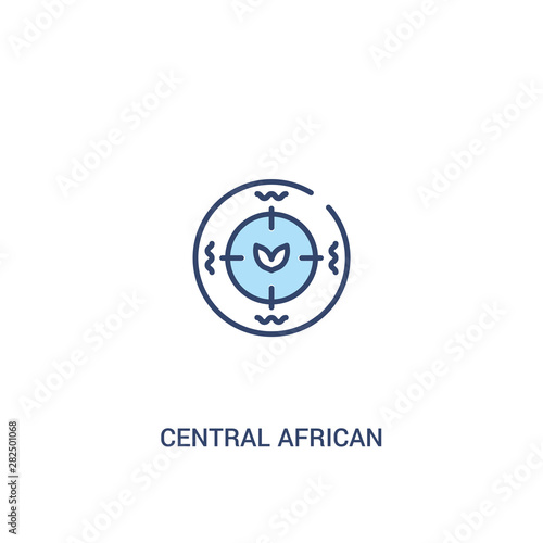 central african franc concept 2 colored icon. simple line element illustration. outline blue central african franc symbol. can be used for web and mobile ui/ux.