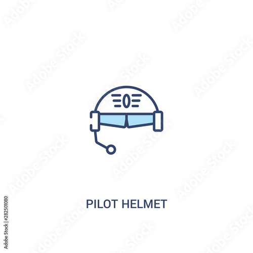 pilot helmet concept 2 colored icon. simple line element illustration. outline blue pilot helmet symbol. can be used for web and mobile ui ux.