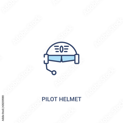 pilot helmet concept 2 colored icon. simple line element illustration. outline blue pilot helmet symbol. can be used for web and mobile ui/ux.