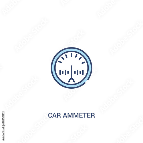 car ammeter concept 2 colored icon. simple line element illustration. outline blue car ammeter symbol. can be used for web and mobile ui/ux.