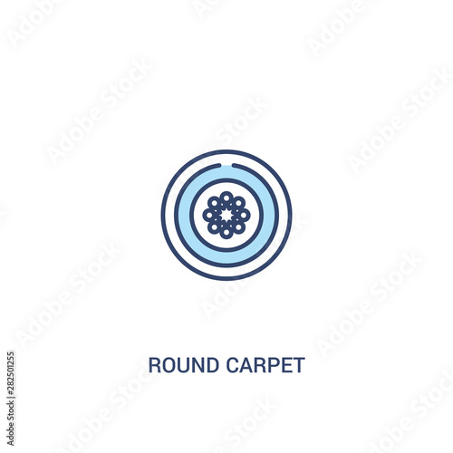 round carpet concept 2 colored icon. simple line element illustration. outline blue round carpet symbol. can be used for web and mobile ui/ux.