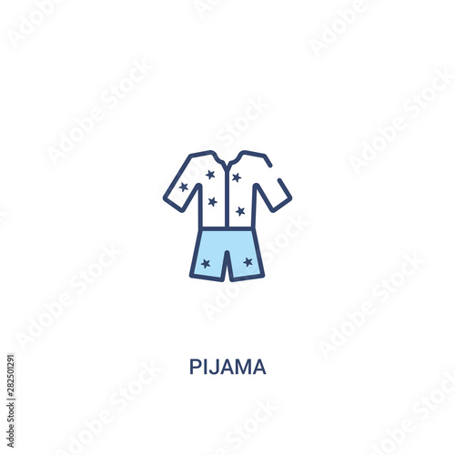 pijama concept 2 colored icon. simple line element illustration. outline blue pijama symbol. can be used for web and mobile ui/ux.