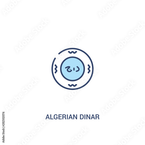 algerian dinar concept 2 colored icon. simple line element illustration. outline blue algerian dinar symbol. can be used for web and mobile ui/ux.