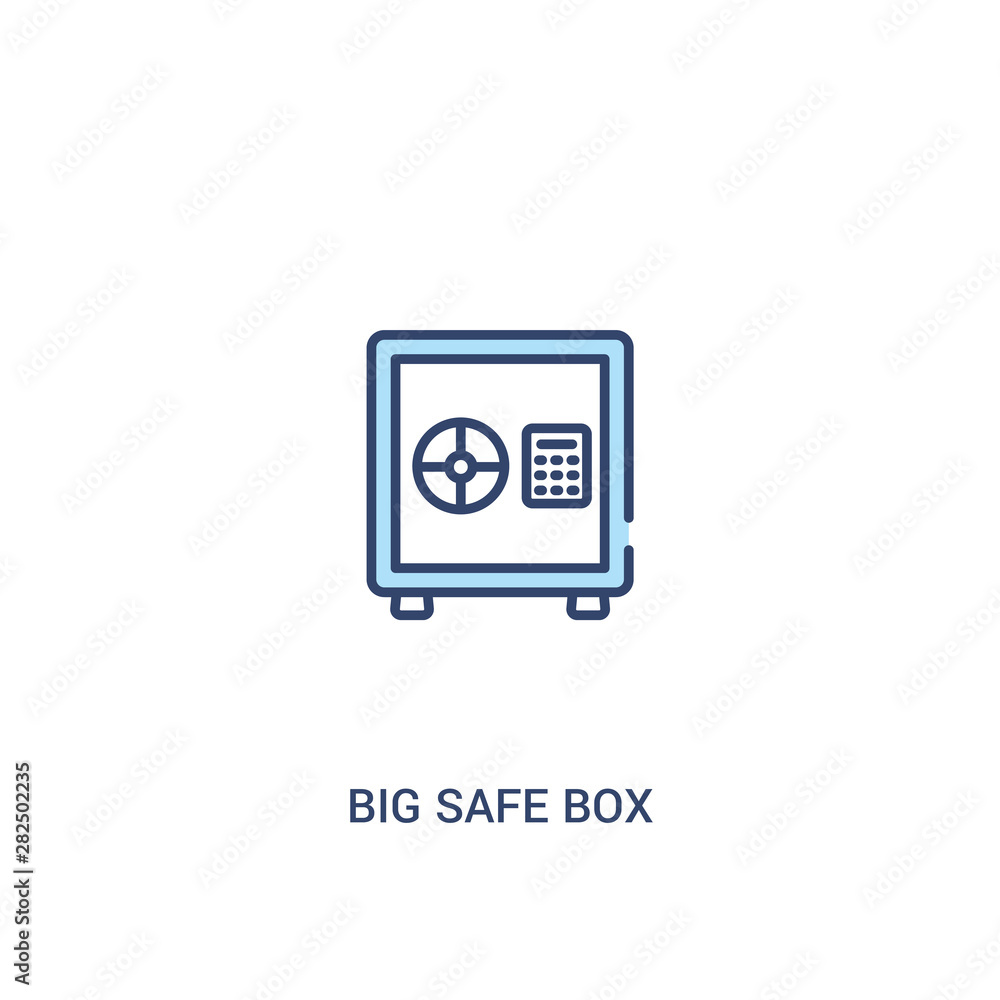 big safe box concept 2 colored icon. simple line element illustration. outline blue big safe box symbol. can be used for web and mobile ui/ux.