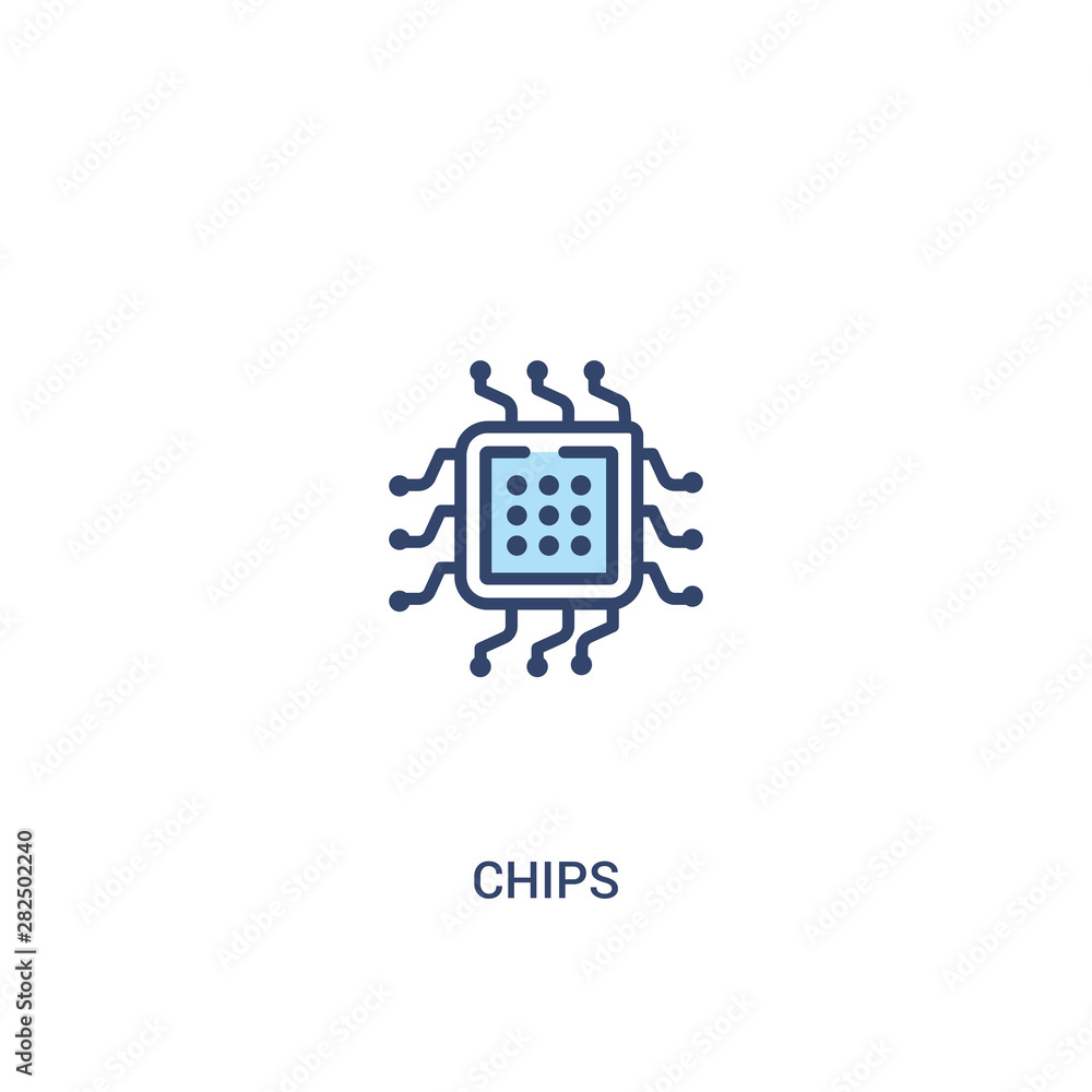 chips concept 2 colored icon. simple line element illustration. outline blue chips symbol. can be used for web and mobile ui/ux. chips concept 2 colored icon. simple line element illustration. outline blue chips symbol. can be used for web and mobile ui/ux.