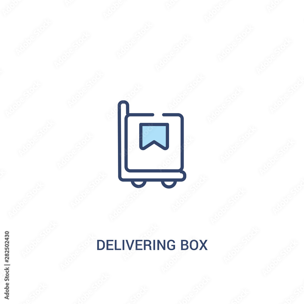 delivering box concept 2 colored icon. simple line element illustration. outline blue delivering box symbol. can be used for web and mobile ui/ux. delivering box concept 2 colored icon. simple line element illustration. outline blue delivering box symbol. can be used for web and mobile ui/ux.