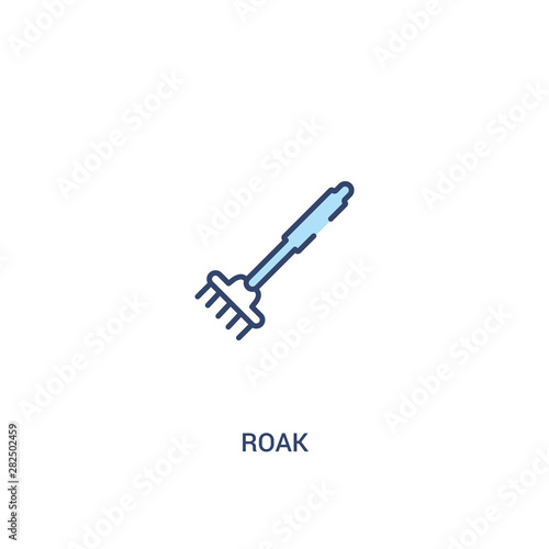 roak concept 2 colored icon. simple line element illustration. outline blue roak symbol. can be used for web and mobile ui/ux. photo